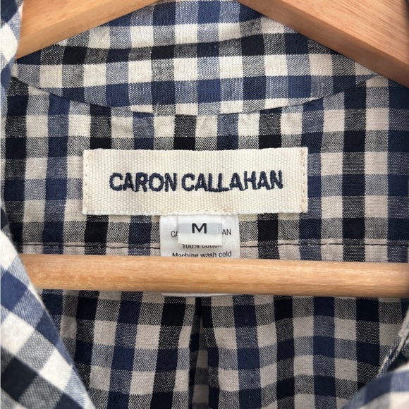 Caron Callahan Cotton Gingham Checkered Shirt - M - Black, Blue and White - Picture 3 of 4